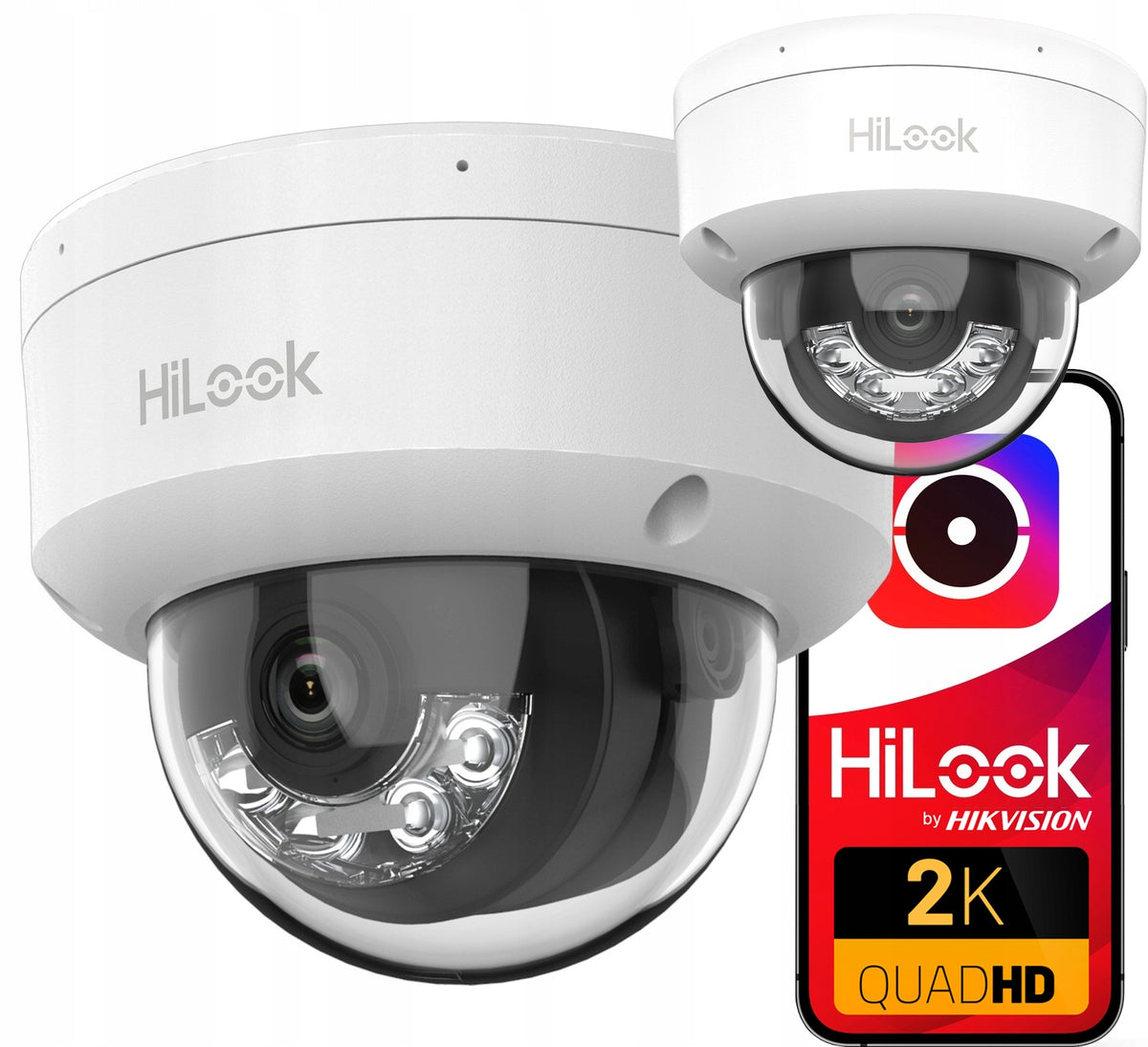 IP Camera 4MPx Vandal Resistance Dome Hybrid Light PoE IK08 HiLook