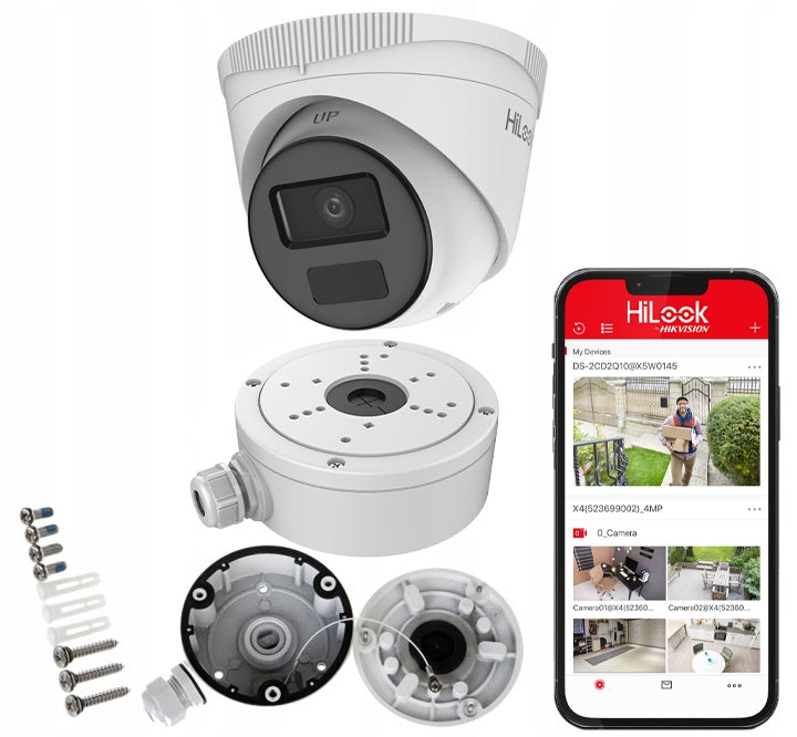 IP Camera 4Mpx IPCAM-T4-P + Mounting Box HiLook by Hikvision