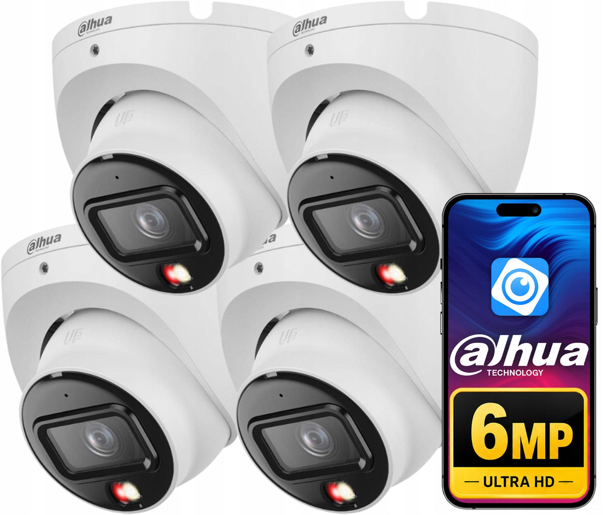 IP Camera DAHUA 6MPx 4x IPC-HDW1639T-A-IL PoE 2.8mm Outdoor Dual Light