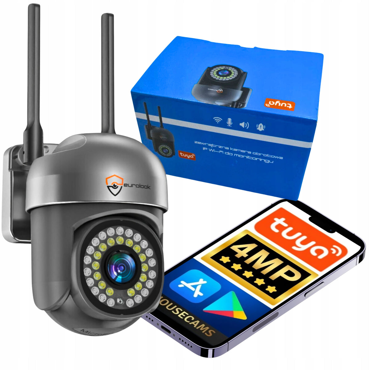 IP Camera HOUSECAMS MOTION SENSOR LIGHT ALARM 4MPX INFRARED DETECTOR