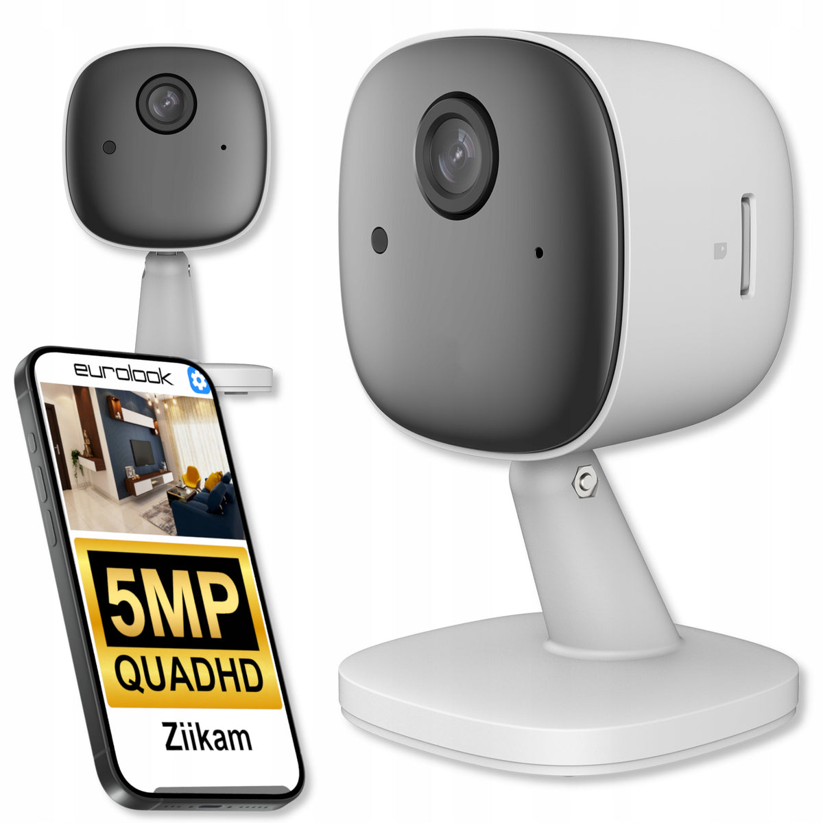 IP Camera WiFi 5MPX QHD Electronic Nanny Home Monitoring Shop Office