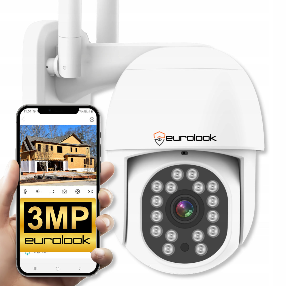 IP Camera WiFi SMART Rotating Outdoor Wireless 3MPx Home Monitoring