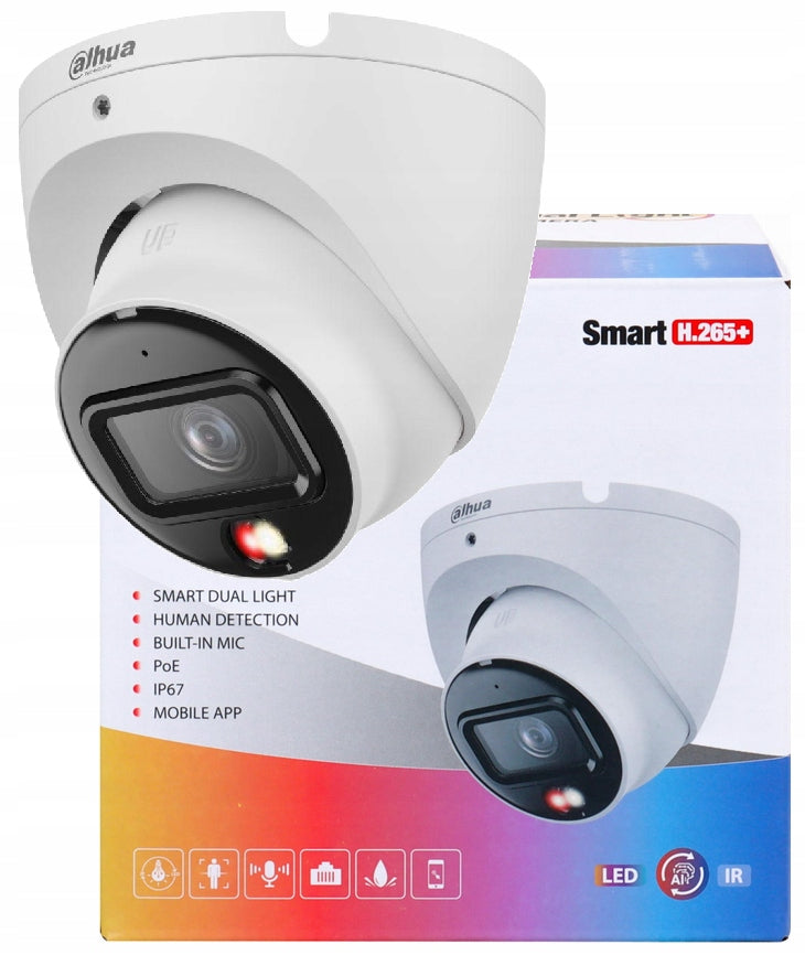 IP Dome Camera Dahua IPC-HDW1839T-A-IL-0280B-S6 8Mpx 2,8 mm Dual Light