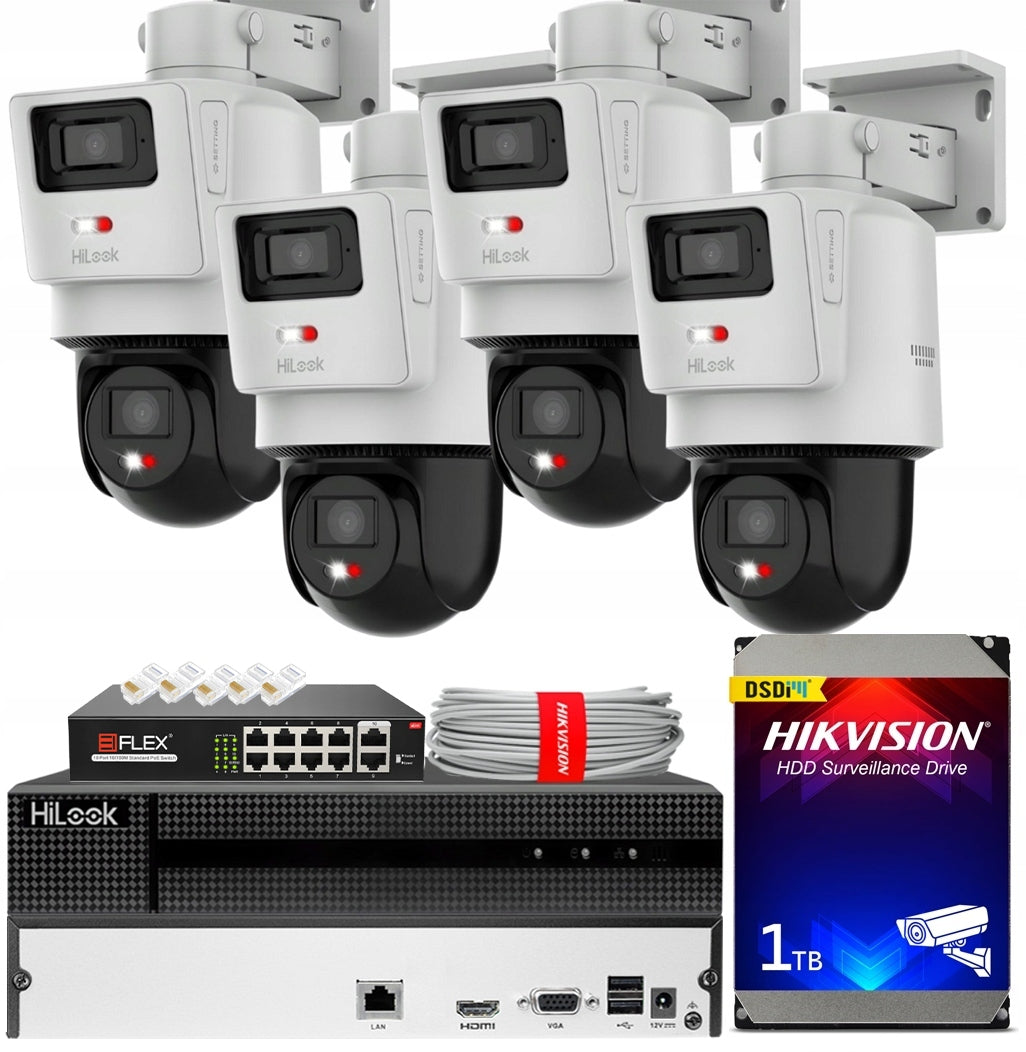 IP Monitoring Kit 4 Rotary Cameras 4MPx+4MPx PTZ-N2D400M-DE/14 PoE