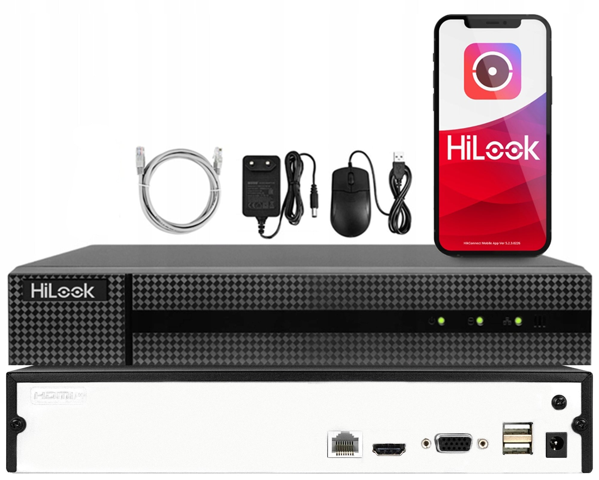 IP Monitoring Kit 4MPx Hikvision HiLook External PoE 4 IP Cameras 2K+ Manufacturer code IPC-T240HA-LUC (x4) KIT Zestaw CCTV