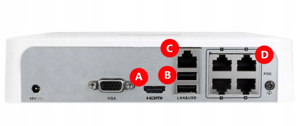 IP Recorder 4x PoE 6Mpx HiLook by Hikvision NVR-4CH-H/4P IP Recorder Manufacturer code NVR-4CH-H/4P