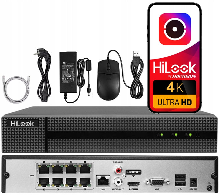 IP Recorder 8xPoE HiLook by Hikvision NVR-8CH-5MP/8P to 8Mpx Application