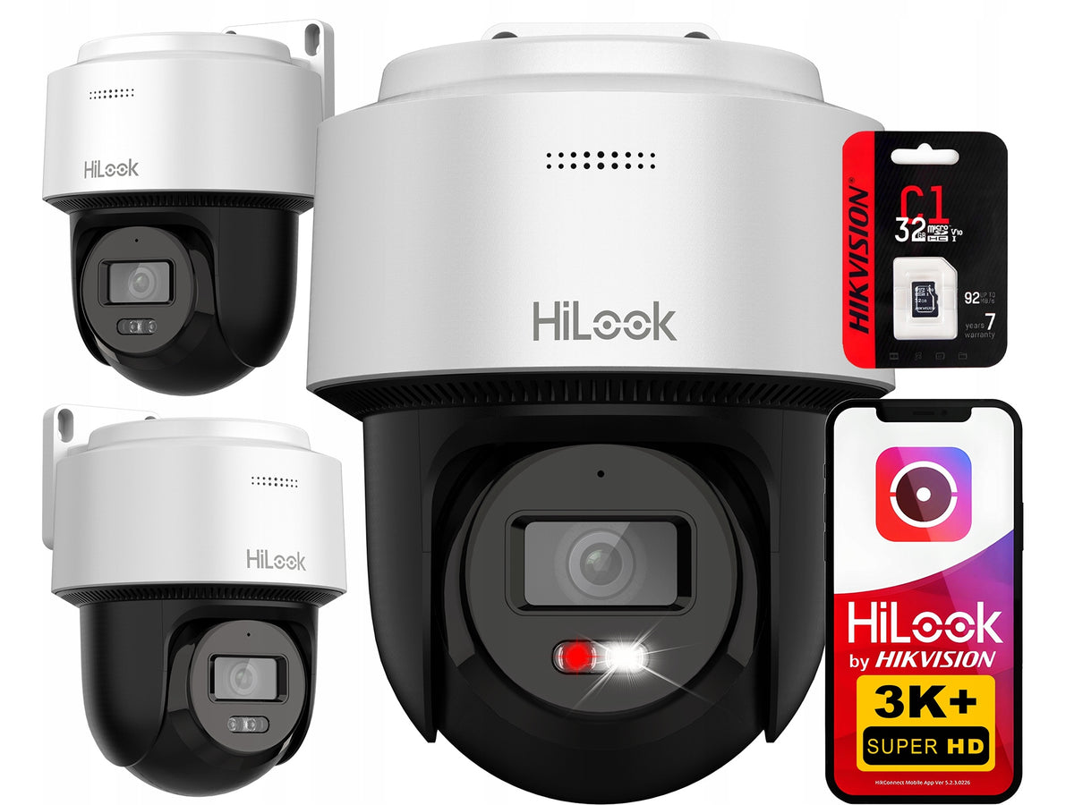 IP Rotating Camera 6Mpx 3K+ External HiLook by Hikvision + 32GB SD Card