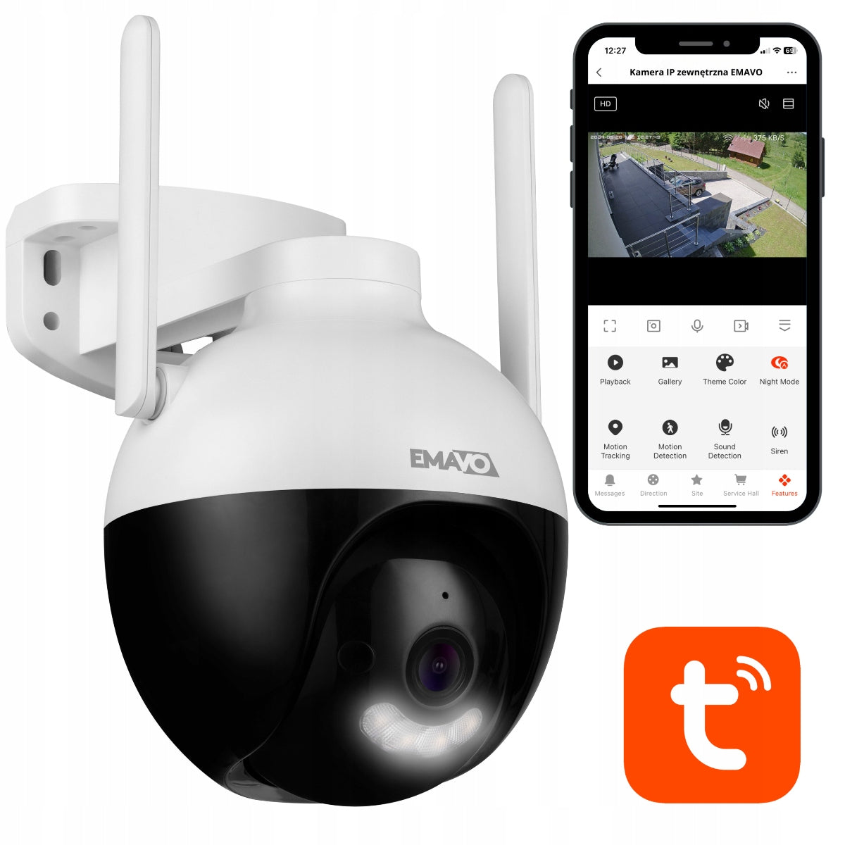 IP WIFI CAMERA OUTDOOR ROTATING FULL HD ZOOM 4X DETECTION 4MPX TUYA MOVEMENT
