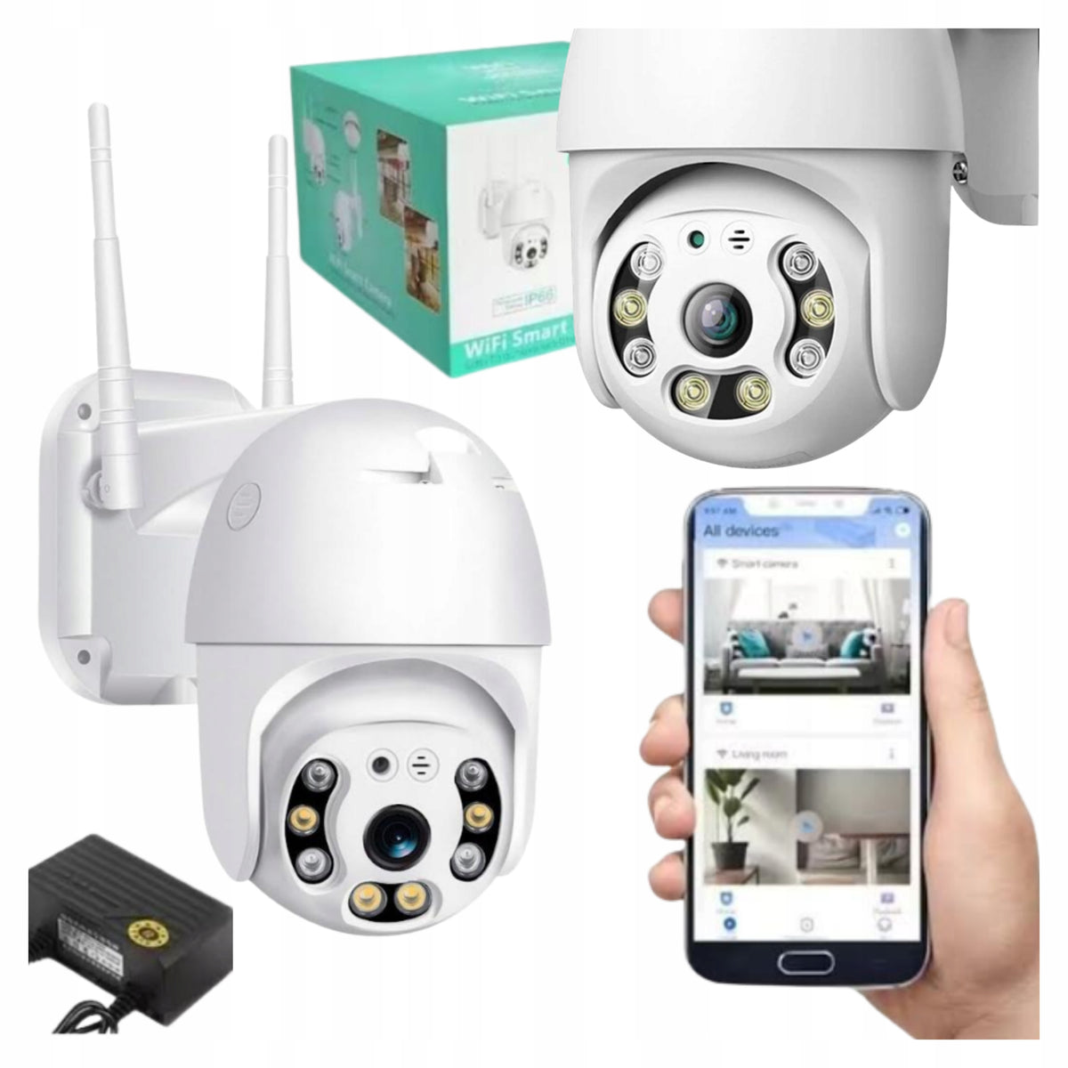 IP WIFI Camera Outdoor Rotating V360 PRO 3 MP Audio microSD HDD IR 30m