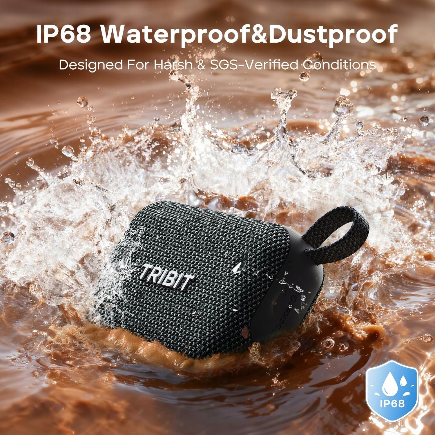 IP68 WIRELESS SPEAKER WATERPROOF 7W STEREO 20H SUPPORT TF CARD Brand Tribit