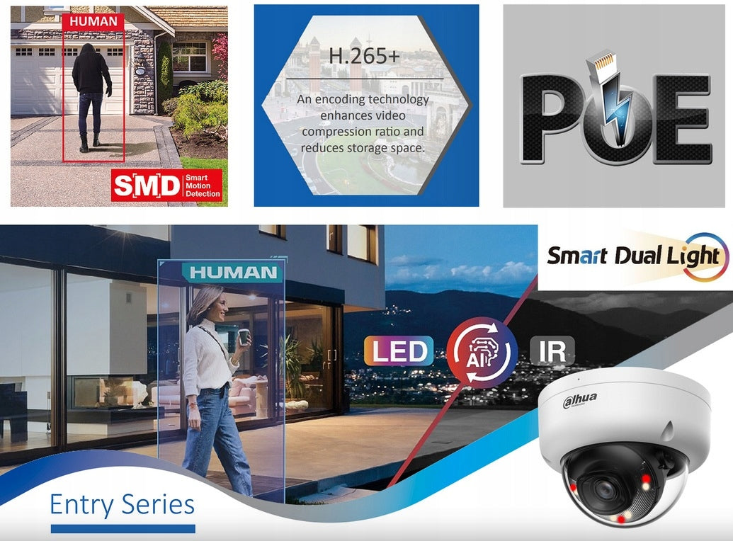 IPC-HDBW1439E1-A-IL-0280B-S6 4MP Smart Dual Light IP Camera - Dahua Manufacturer code IPC-HDBW1439E1-A-IL-0280B-S6