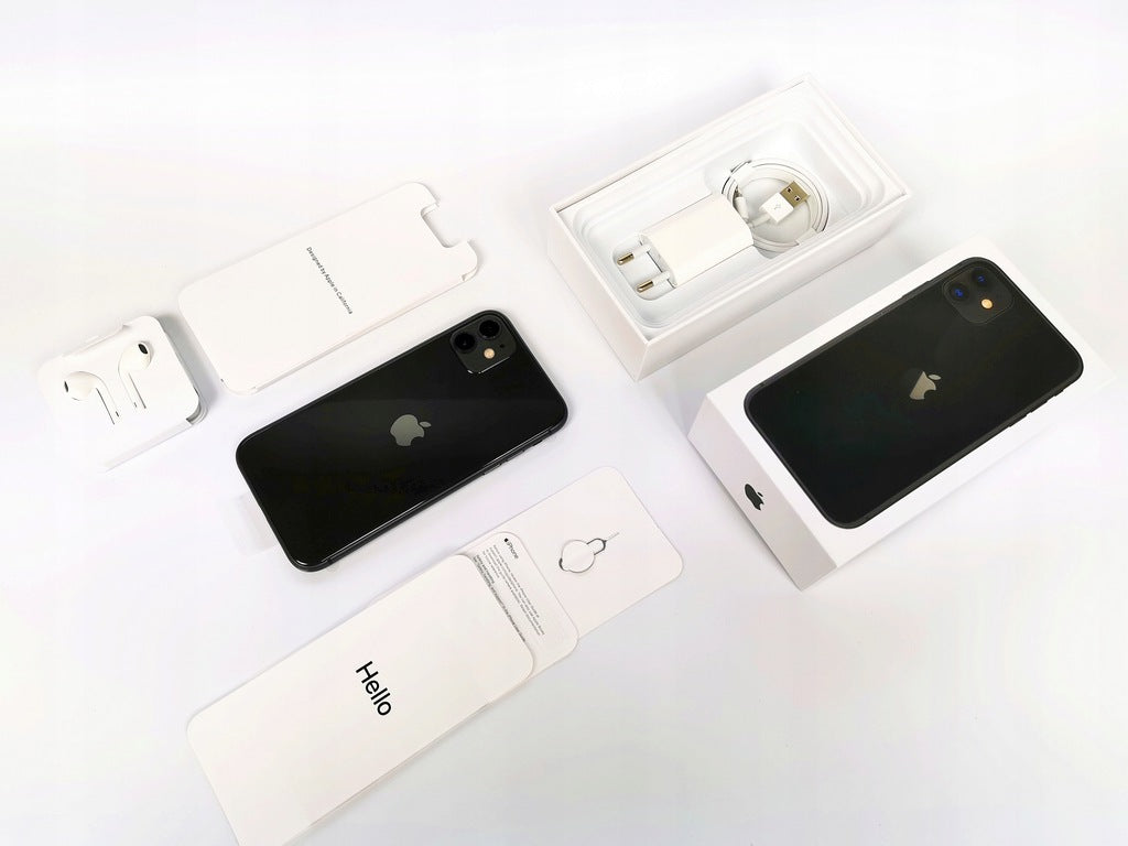 IPHONE 11 4GB 128GB Factory Foil, Full Set Charger included no