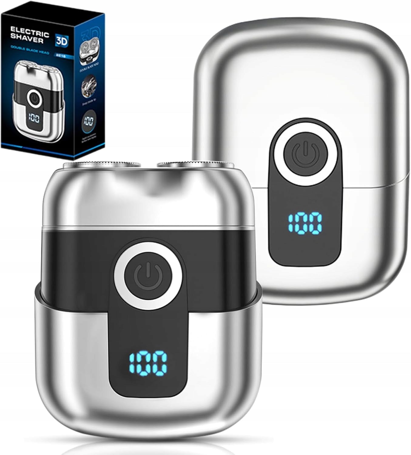 IPX6 PORTABLE MEN'S SHAVER WATERPROOF WIRELESS WITH DOUBLE BLADE