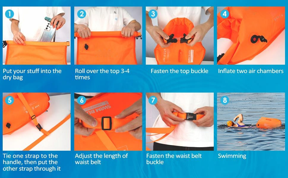 IPX6 Safety buoy inflatable for swimming 28L with shoulder straps EAN (GTIN) 9331194008444