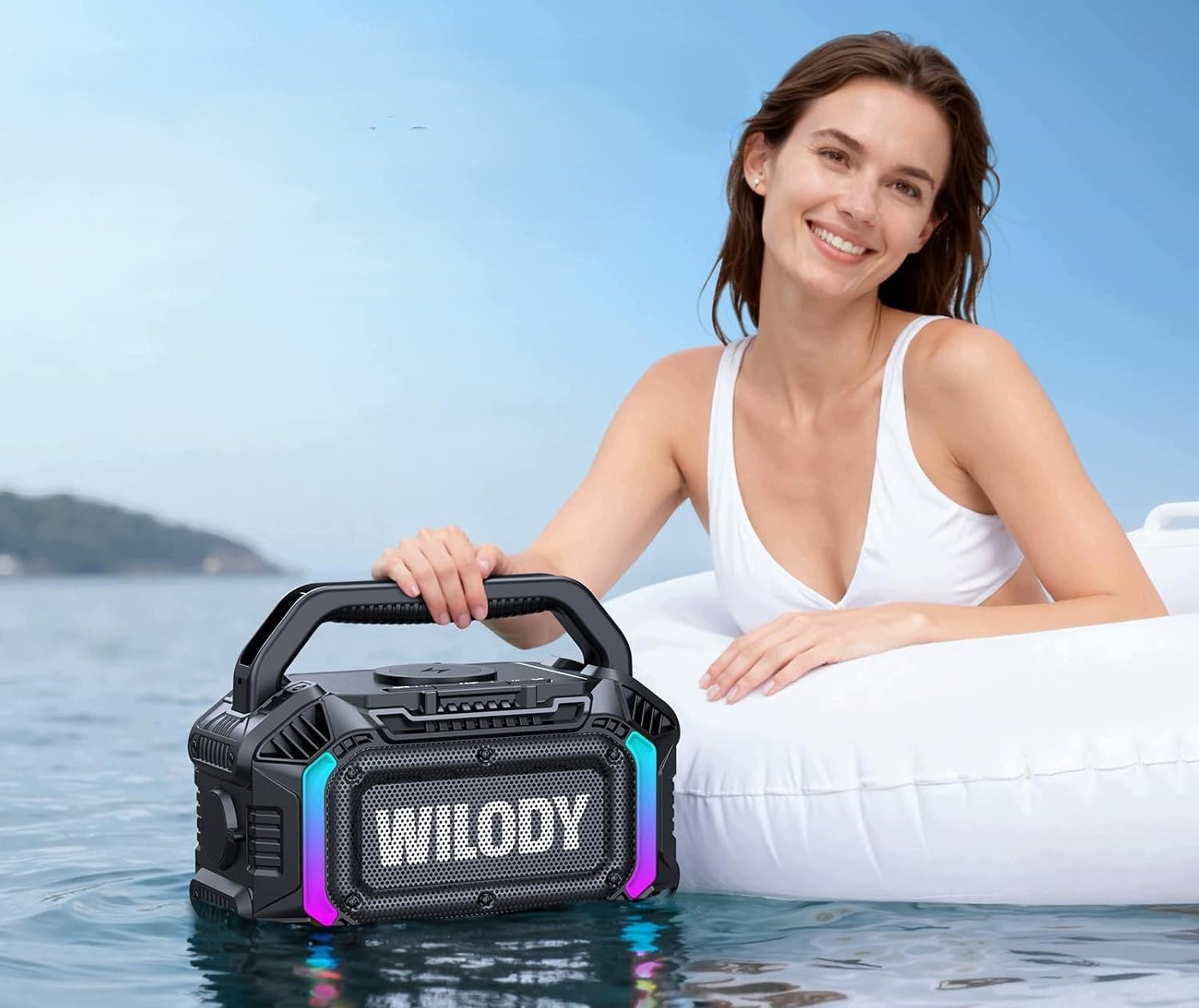 IPX7 RGB TWS BT 5.3 Bluetooth Speaker With Flashlight And Induction Charging Manufacturer code 1