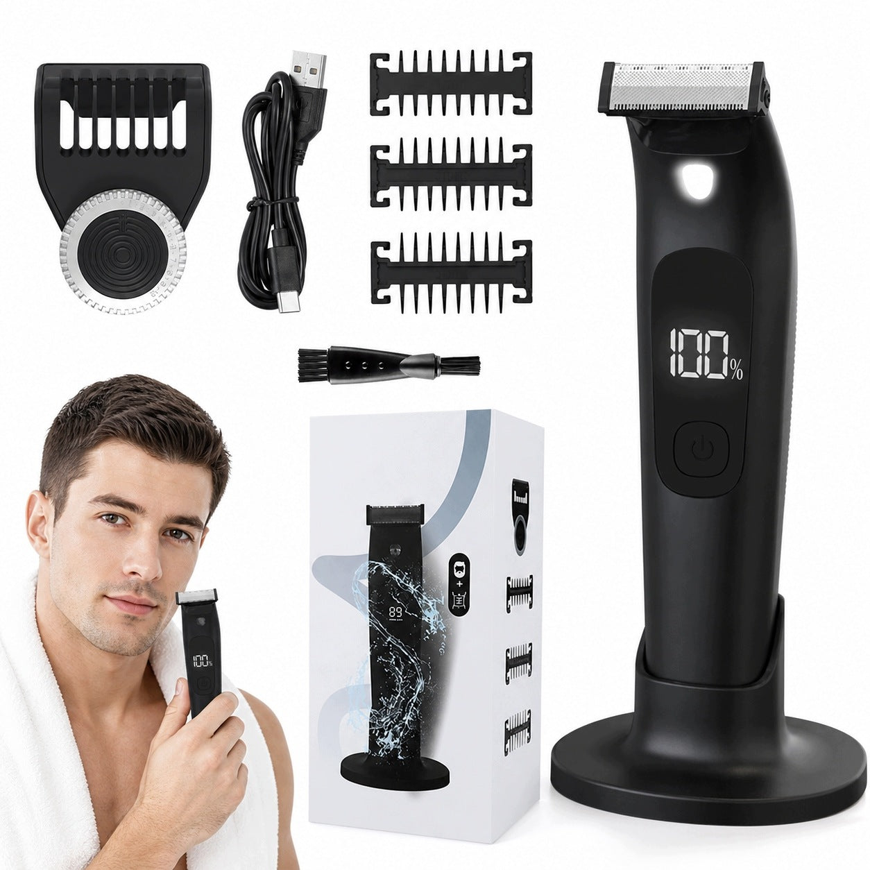 IPX7 WATERPROOF SHAVER FOR BODY AND INTIMATE AREAS