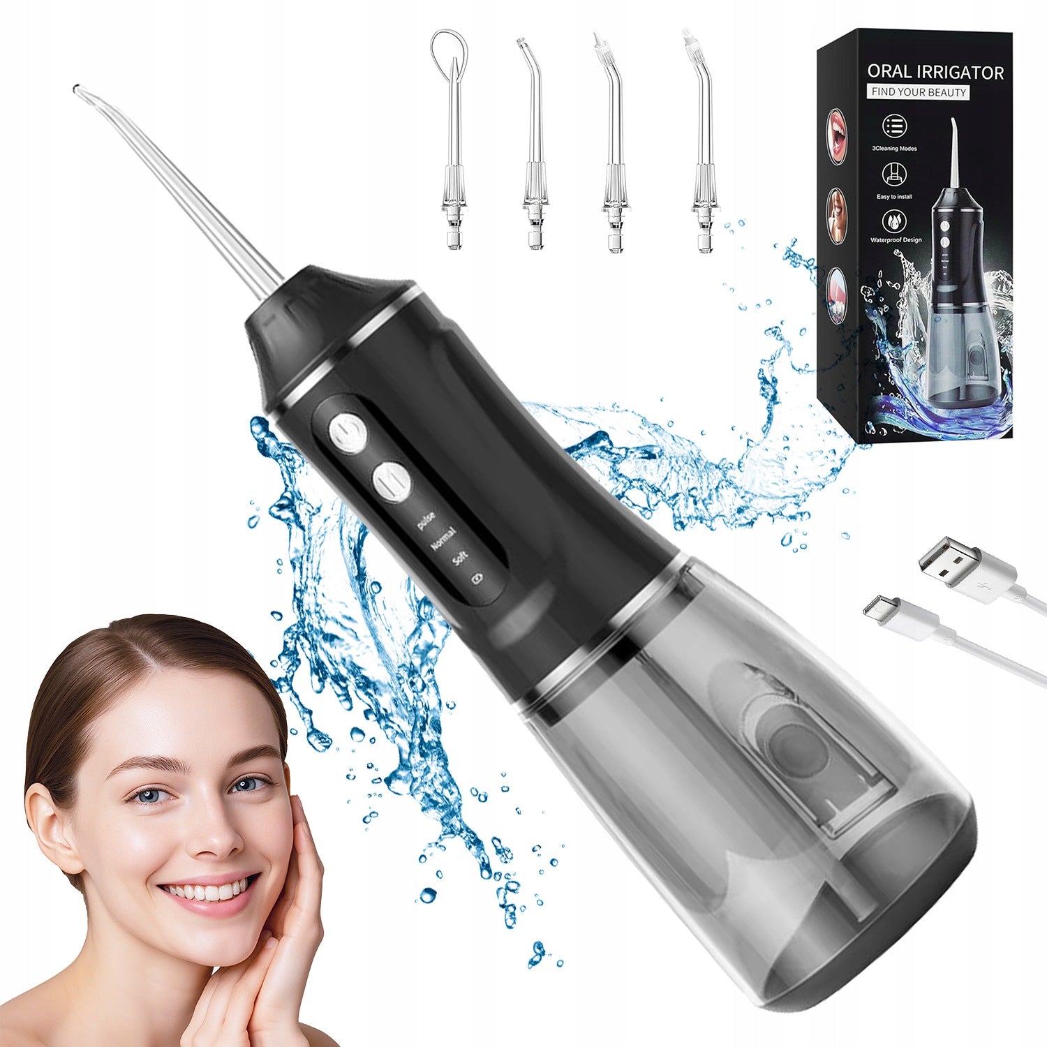 IPX7 WATERPROOF TOOTH CLEANING IRRIGATOR SAFE TO USE