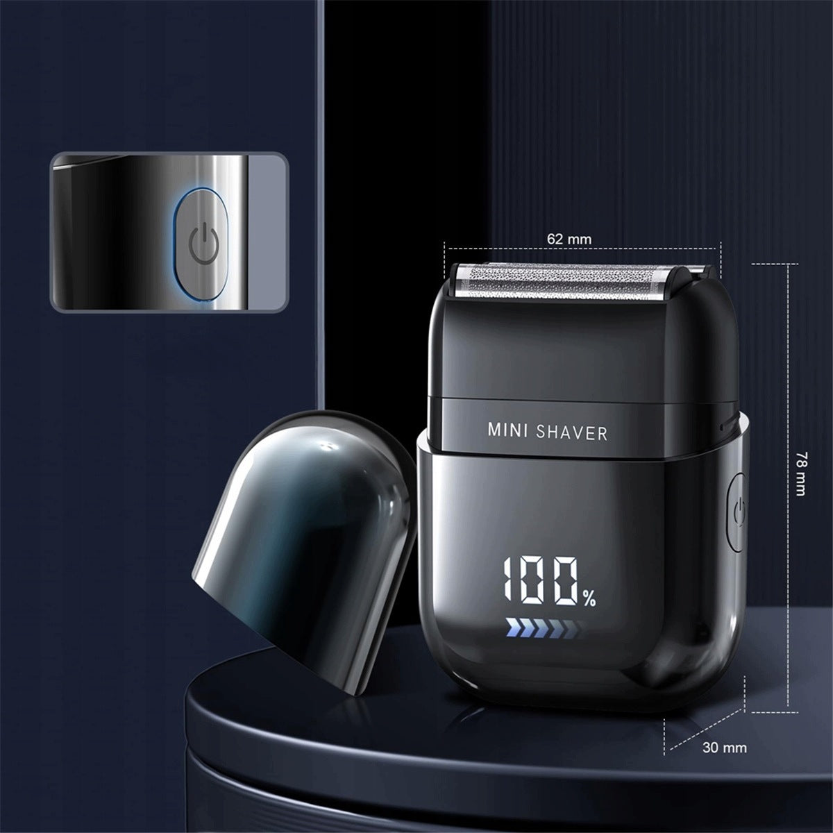 IPX7 Waterproof Shaver With LED For Men 900mAh Travel Black Packaging status original