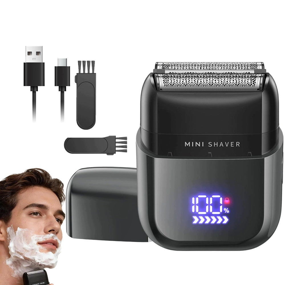 IPX7 Waterproof Shaver With LED For Men 900mAh Travel Black