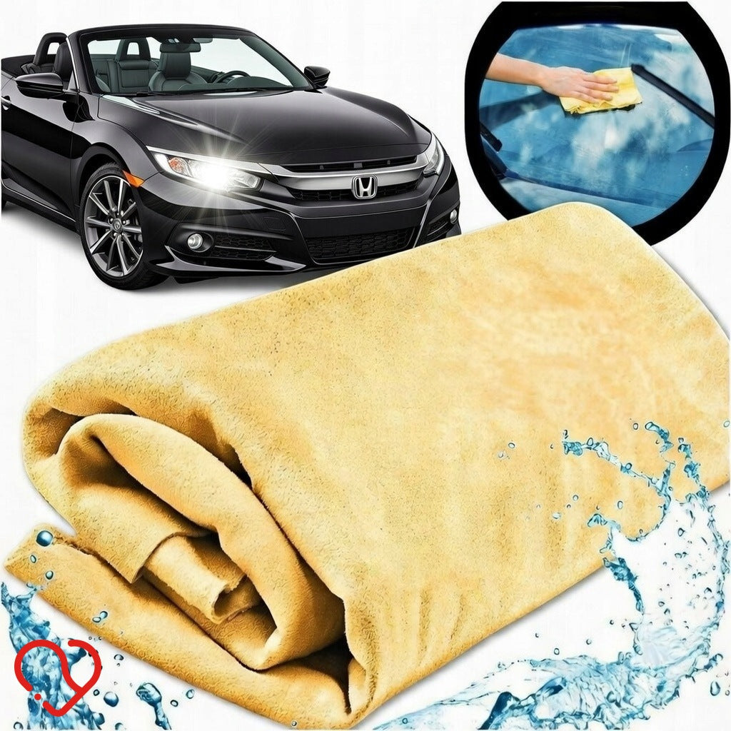 IRCHA NATURAL LEATHER SUEDE CLOTH FOR CAR WINDOWS 90X60CM LARGE