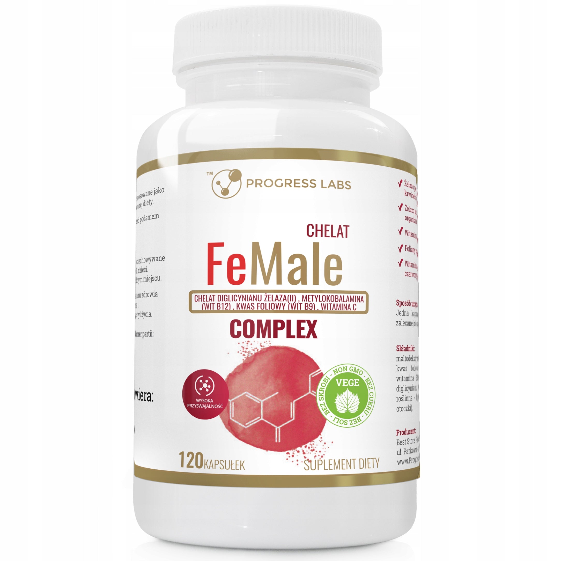 IRON CHELATE HIGHLY ABSORBABLE ANEMIA VEGE 120K