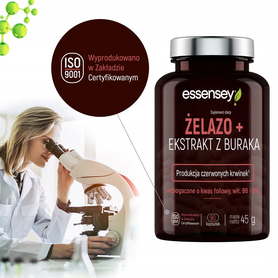 IRON Chelat Forte + Beet Extract Red Blood Cells Wit C B6 B9 B12 Ferr Packaging status original