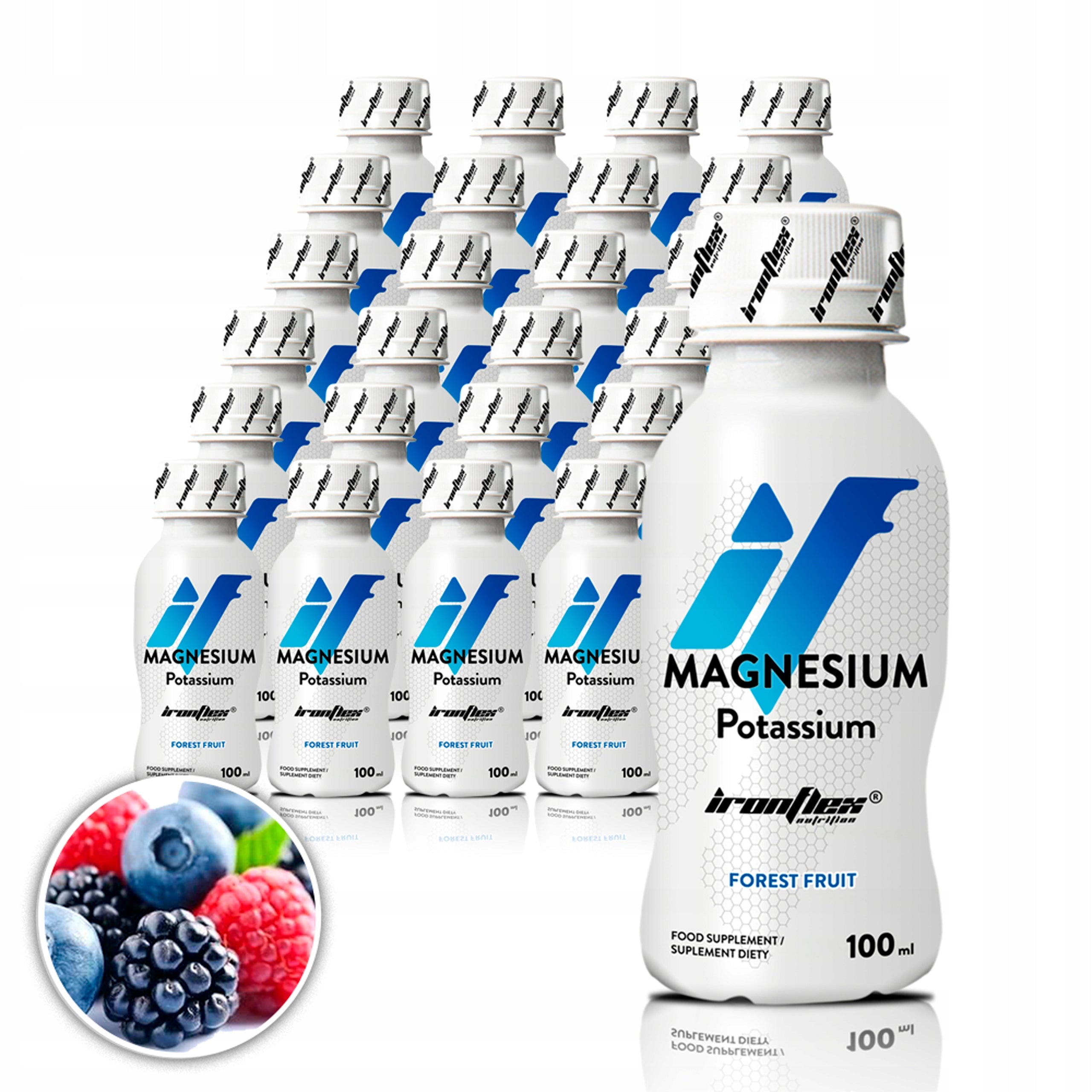 IRONFLEX MAGNESIUM POTASSIUM 24x100ml SHOT MAGNESIUM POTASSIUM VITAMIN B6 CONTRACTION