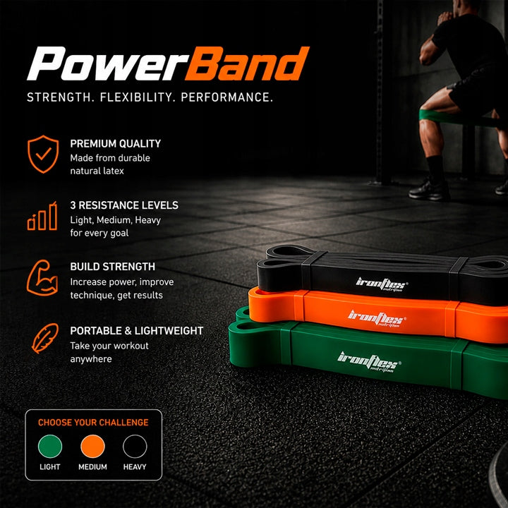 IRONFLEX SET OF 3 EXERCISE RUBBERS POWER BAND RESISTANCE BANDS TRAINING RUBBERS Packaging status original