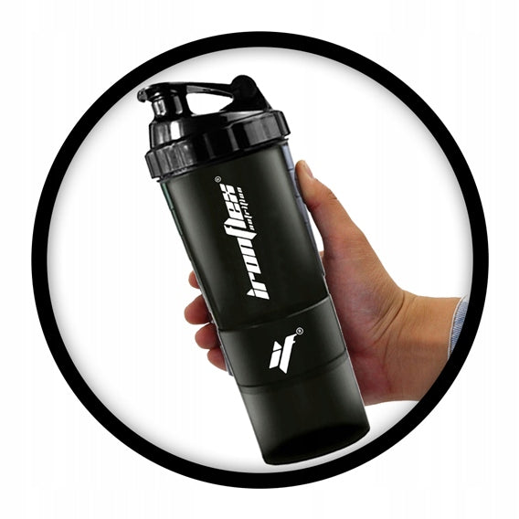 IRONFLEX SHAKER 500ml AIRTIGHT GYM SHAKER WITH PROTEIN CONTAINER Kind shaker