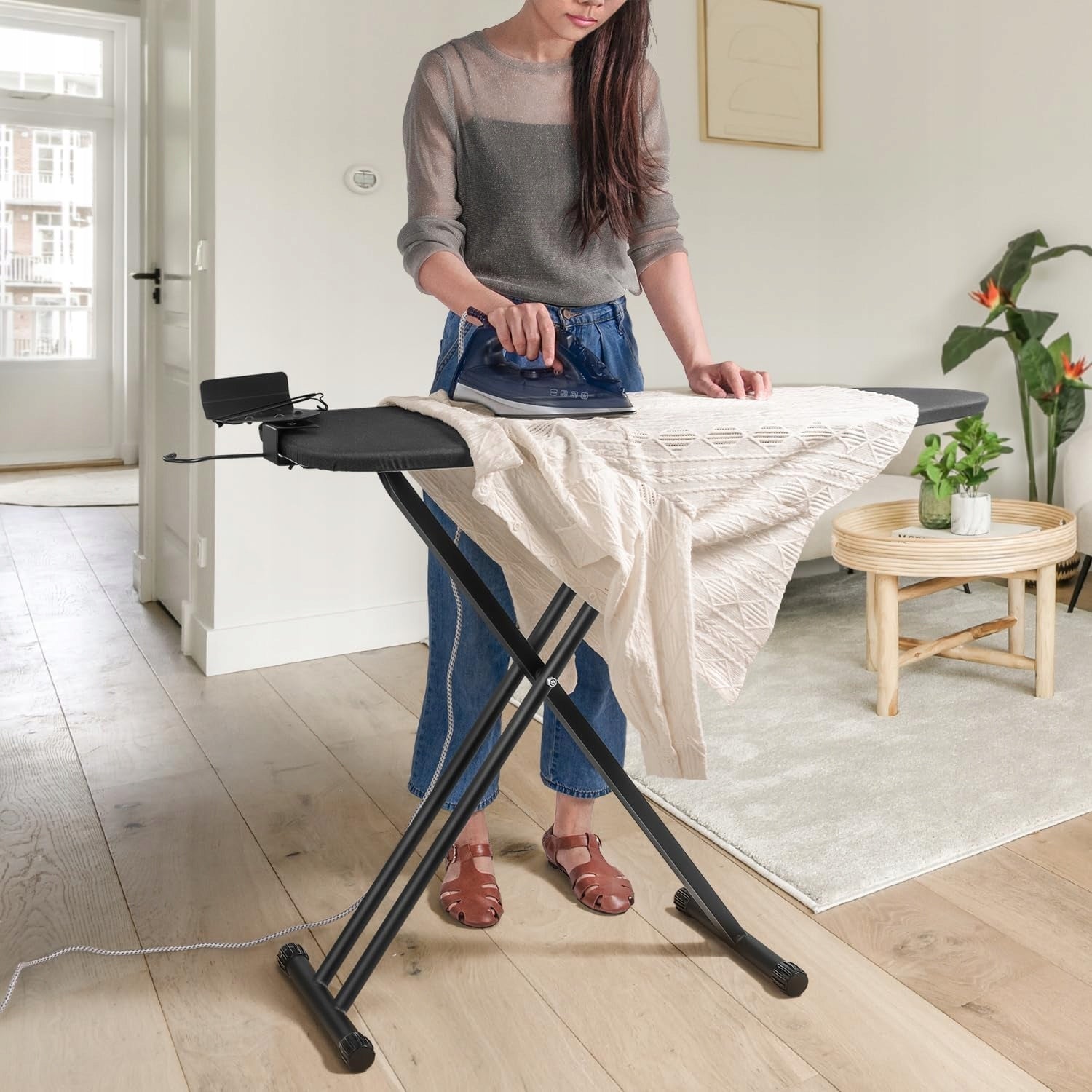 IRONING BOARD BLACK FOLDING 110X34CM STEEL HANDLE 7 HEIGHT Kind Other