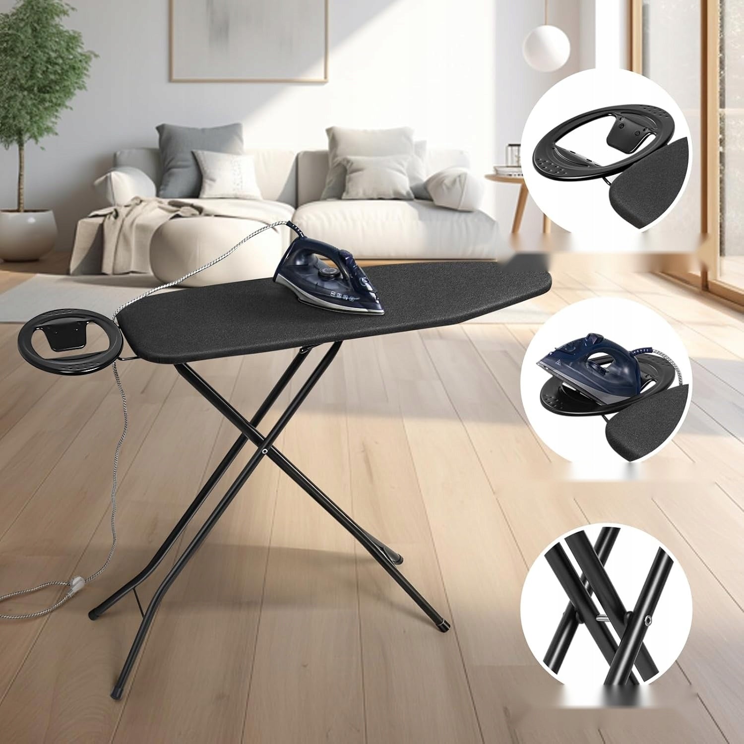 IRONING BOARD FOLDING STEEL TOP HEIGHT ADJUSTMENT 97X30CM Total height 30 cm