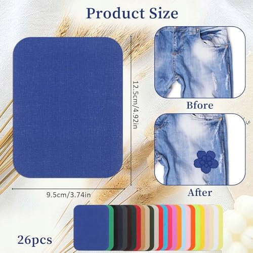 IRONING PATCHES 26 PIECES COLORFUL SELF-ADHESIVE FABRIC GIFT Manufacturer code SWC5908151074367