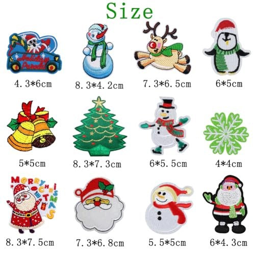 IRONING PATCHES CHRISTMAS SANTA CLAUS CHRISTMAS TREE FABRIC 12 PCS Manufacturer code Nieoznaczona