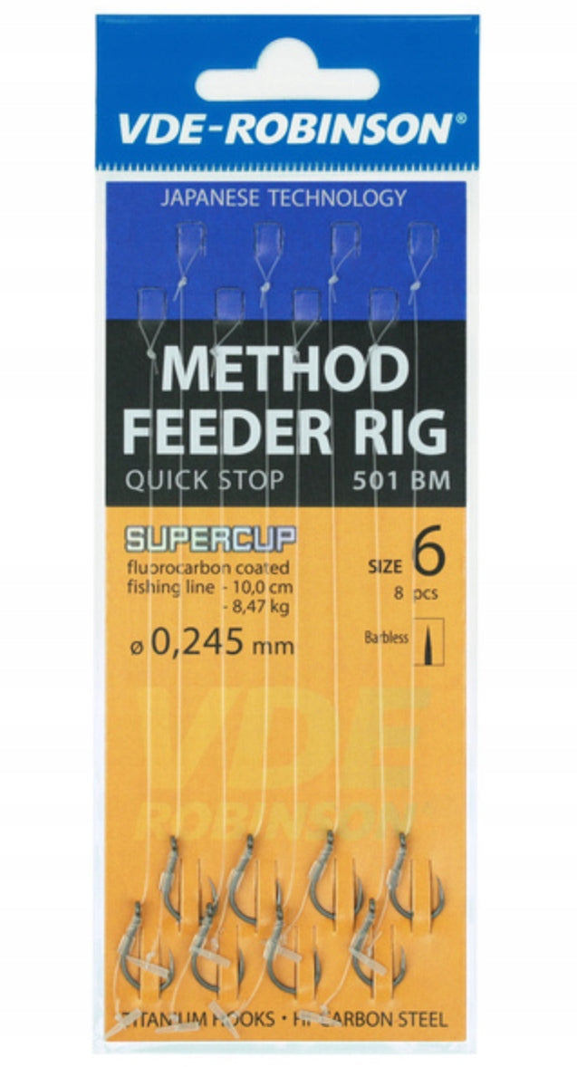 IRREPLACEABLE Feeder Leader M501BM with Quick Stop Barbless Hook #10