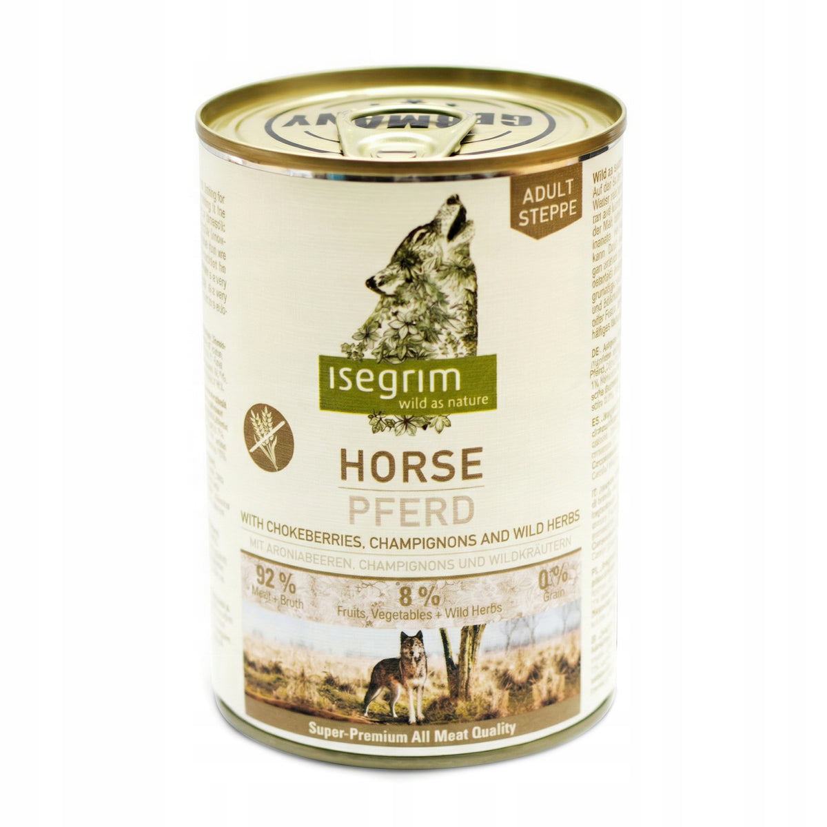 ISEGRIM Horse 400g Horse Grain Free Can for Dogs Packaging status original