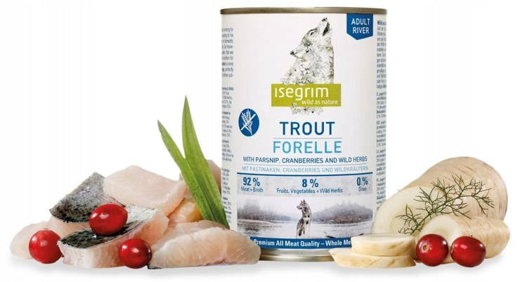 ISEGRIM - Trout - Wet for Dogs - 400g date 18.12.2026