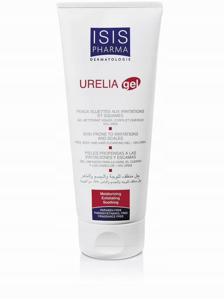 Sanft reinigendes Gesichts-, Körper- und Haarreinigungsgel mit 10 % Urea Isispharma Urelia Gel 200 ml 