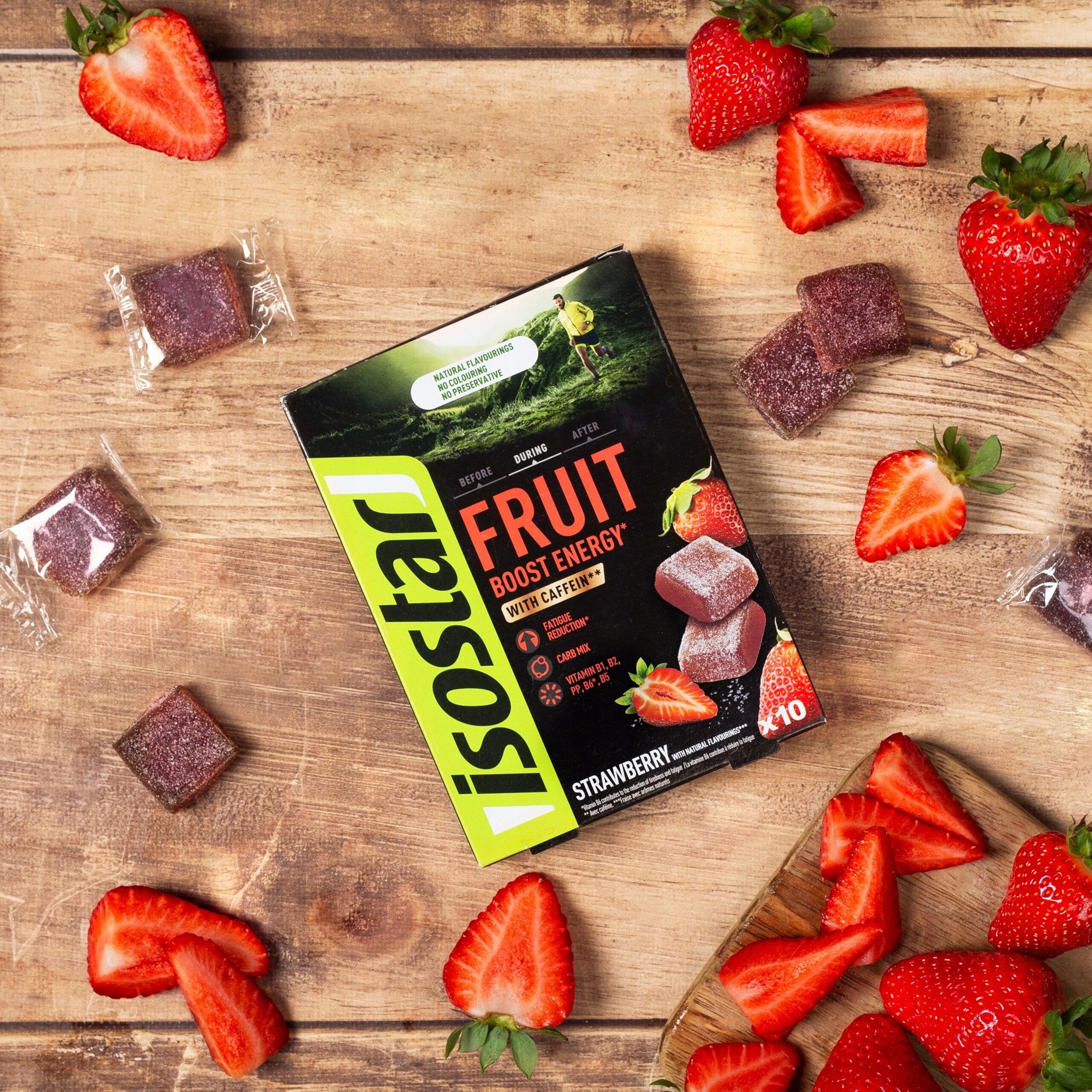 ISOSTAR Fruit Boost Energy Strawberry Gummies Flavor strawberry