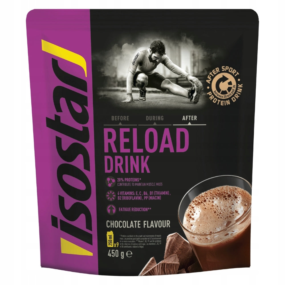 ISOSTAR RELOAD PROTEIN DRINK 450 g CALCIUM MAGNESIUM VITAMIN B6 B2 B1 C NIACIN Expiration date at least six months from the date of purchase