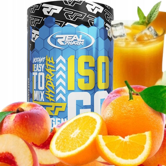 ISOTONIC carbohydrates vitamin ENERGY Real Pharm ISO GO 600g PEACH ORANGE