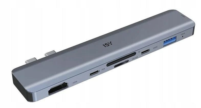 ISY IAD-1021-1 5w1 2x USB-C Port Replicator - USB-A/2x USB-C/HDMI/Reader