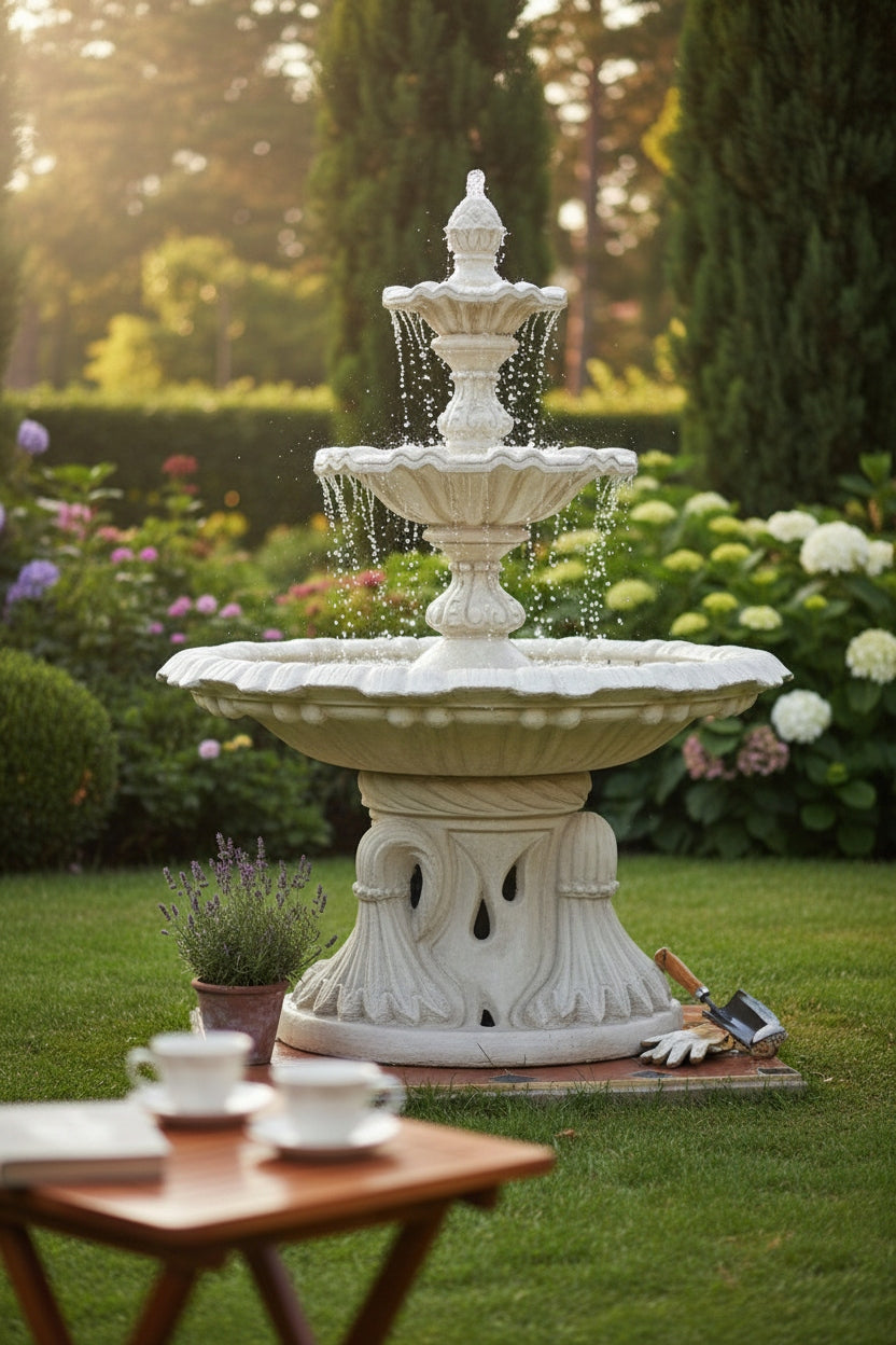 ITALIAN CONGLOMERATE GARDEN FOUNTAIN, CONCRETE GARDEN FIGURE Product weight with unit packaging 750 kg