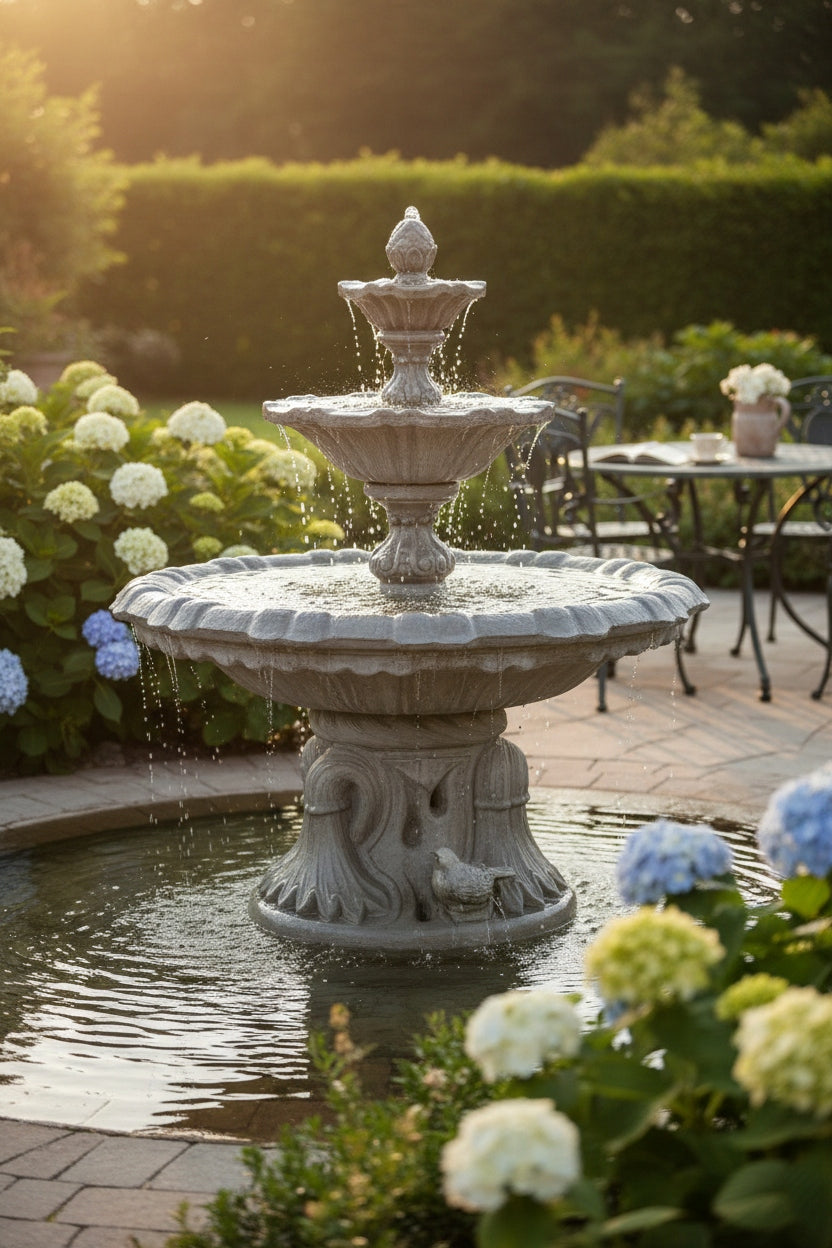 ITALIAN CONGLOMERATE GARDEN FOUNTAIN, CONCRETE GARDEN FIGURE Type fountain (pump)
