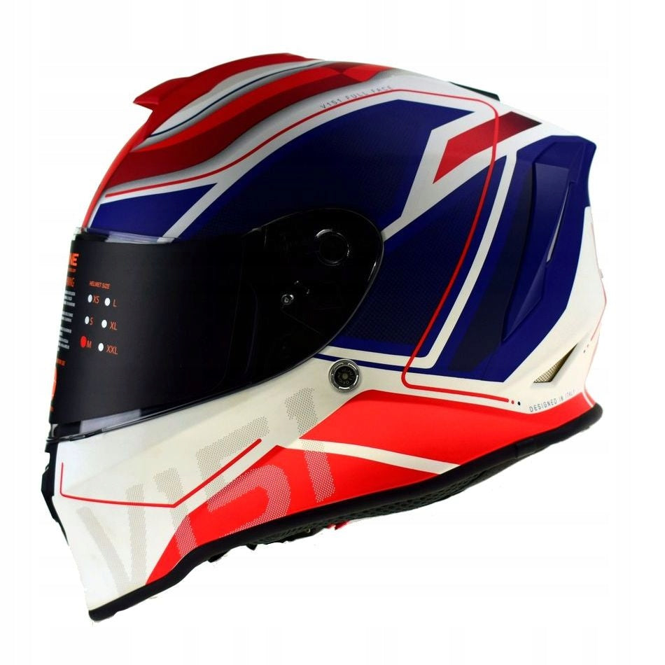 ITALIAN INTEGRAL HELMET ORIGINE DINAMO GALAXI BLUE AND WHITE RED L
