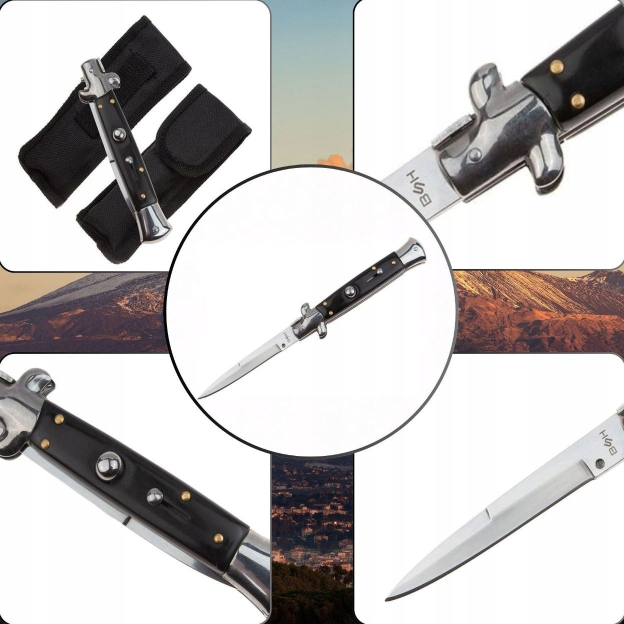 ITALIAN SICILIAN KNIFE SPRING POCKET KNIFE MAFIA DAGGER AUTOMATIC COVER Manufacturer code N518B
