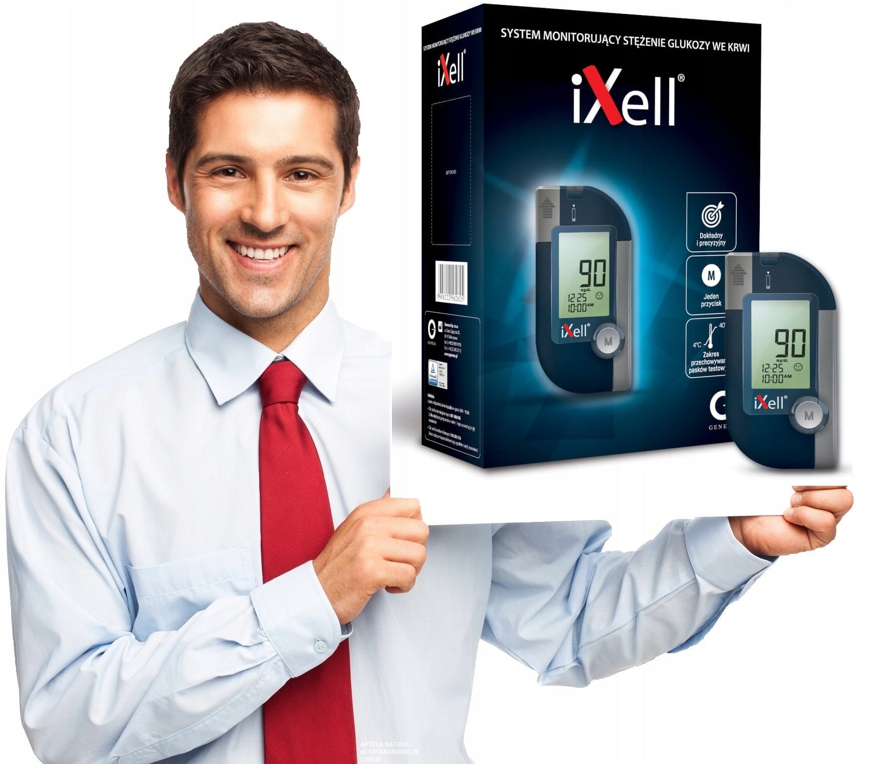 IXELL GLUCOSE METER + TEST STRIPS + LANCET + LANCETS + CONTROL FLUID