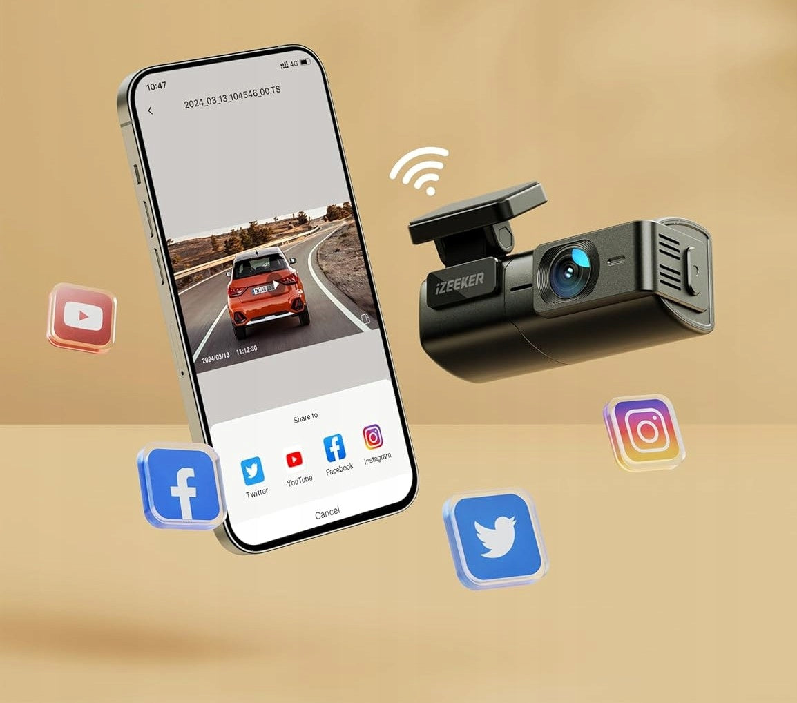 IZEEKER Car Camera 2,5K WiFi Sensor G Packaging status original