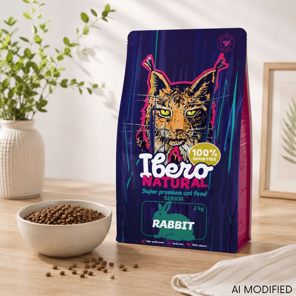 Ibero Grain Free Cat Senior Rabbit 2 kg – Grain-Free Senior Cat Food Packaging status original