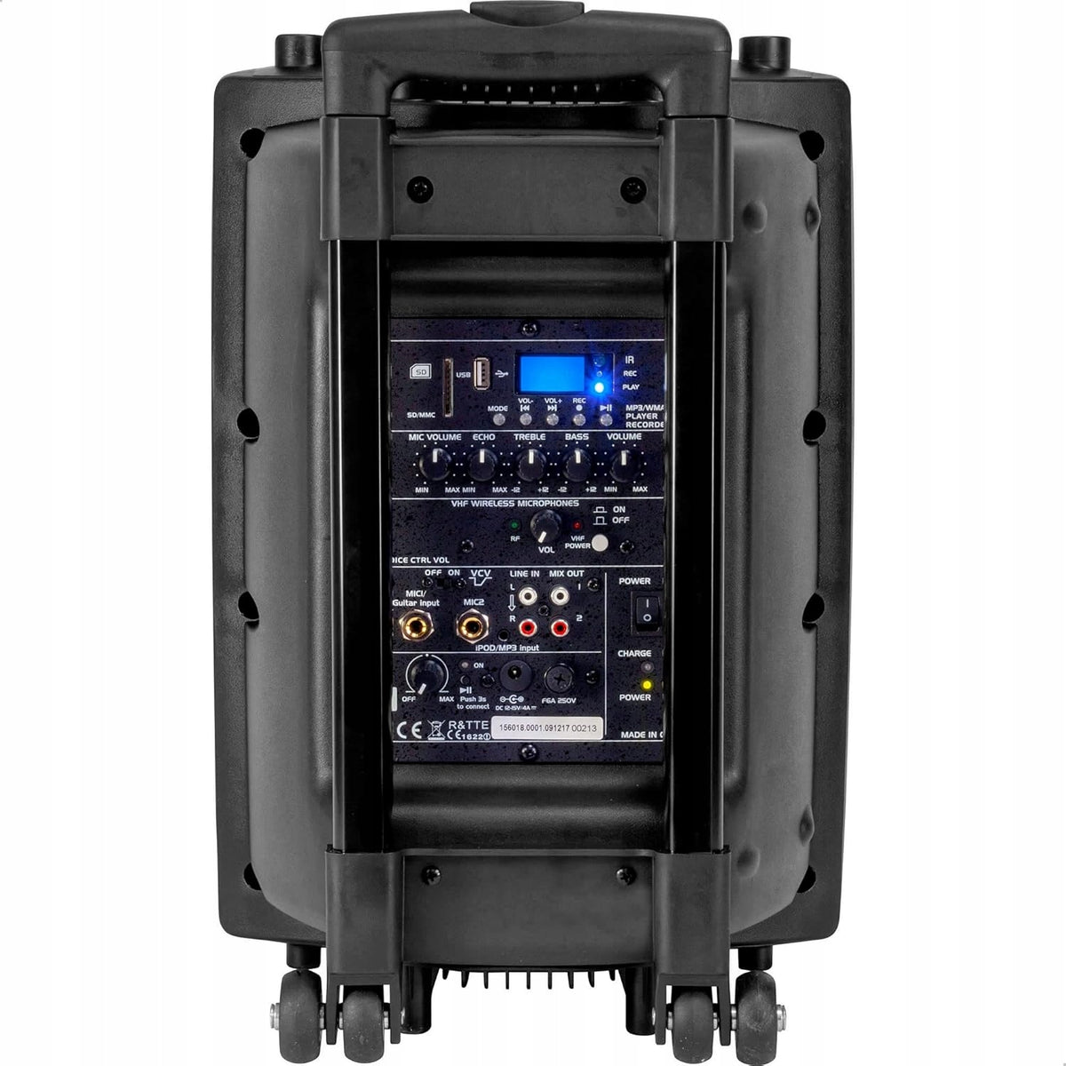 Ibiza PORT10VHF-BT Speaker 10"/500W with 2 mics wired and VHF set EAN (GTIN) 4260353858154